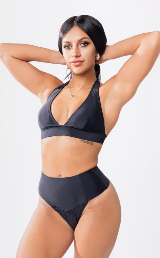 Braguita de traje de baño de neopreno de talle alto con control de abdomen Hanalei