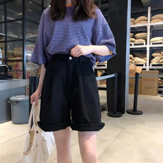 Harajuku High Waist Wide Leg Shorts for Girl and Women - # GIAA23610001