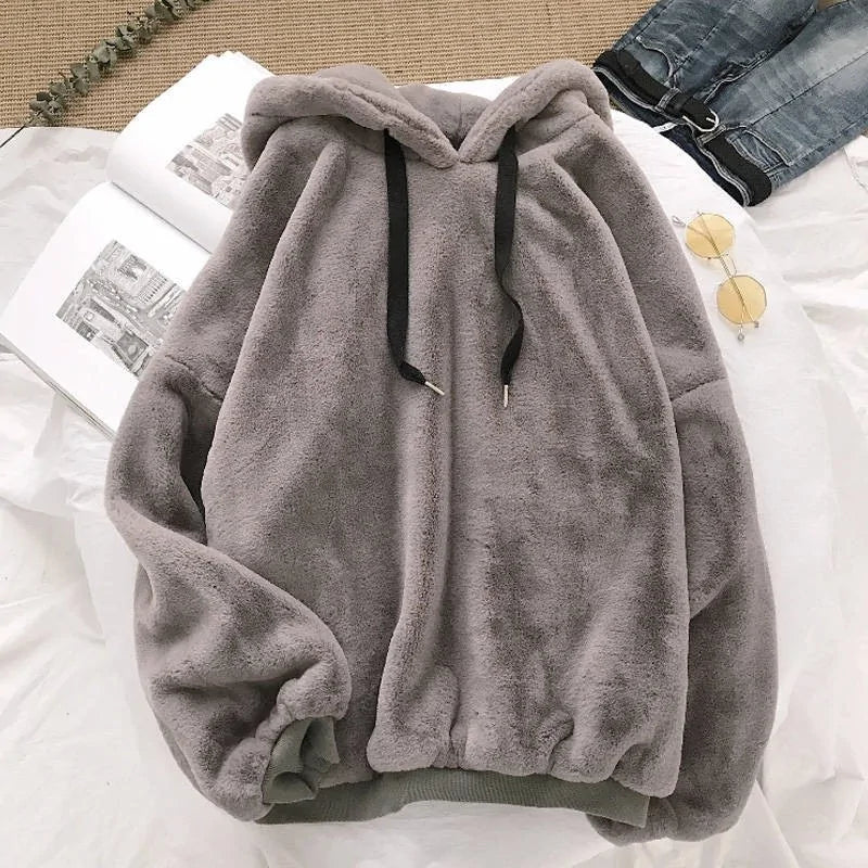 Harajuku Style Solid Hooded Fleece Pullover for Boys, Man and Women - # BOAA13510026
