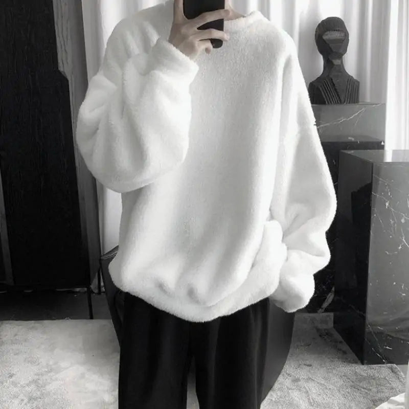 Harajuku Style Solid Hooded Fleece Pullover for Boys, Man and Women - # BOAA13510026