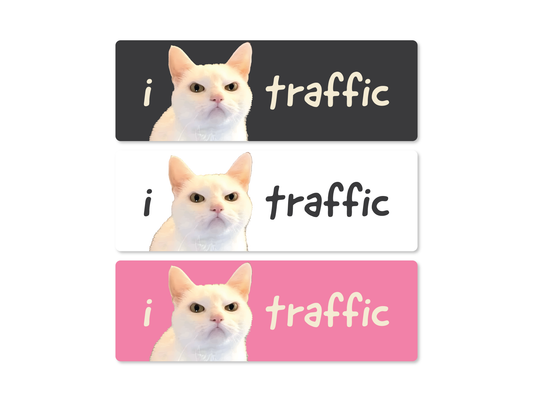 I Hate Traffic Cat Funny Bumper Sticker or Magnet