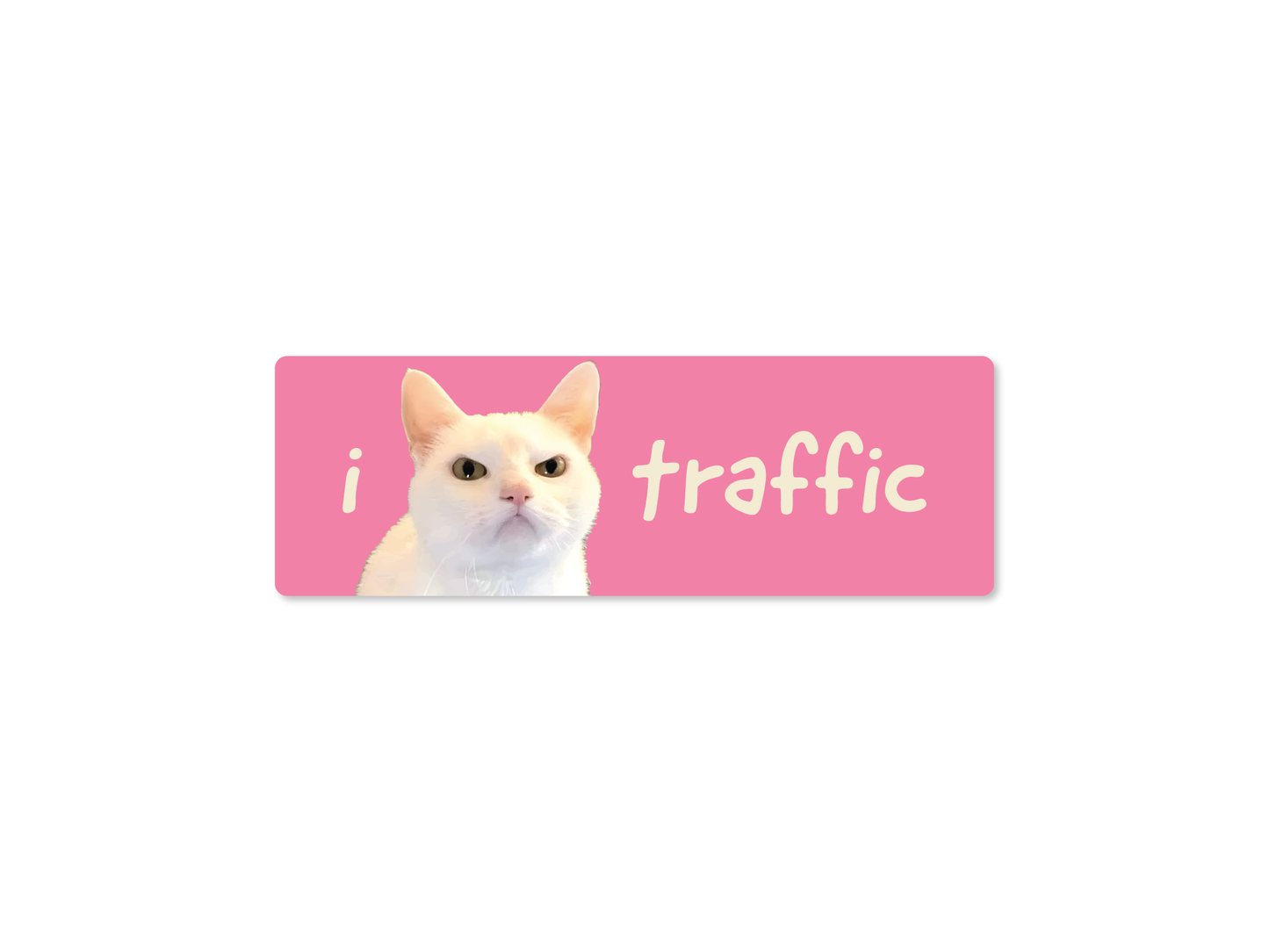 I Hate Traffic Cat Funny Bumper Sticker or Magnet