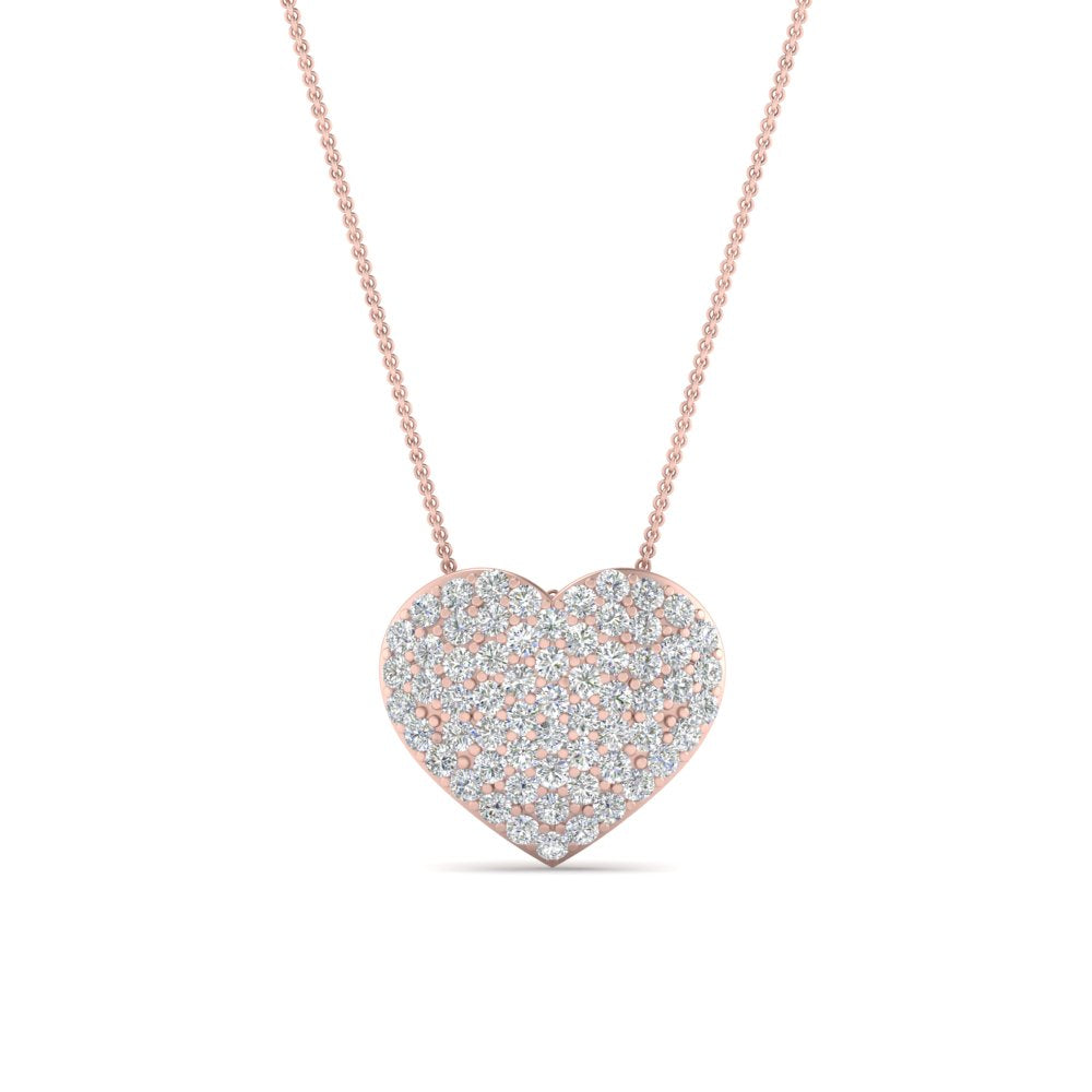 Heart Cluster Diamond Pendant