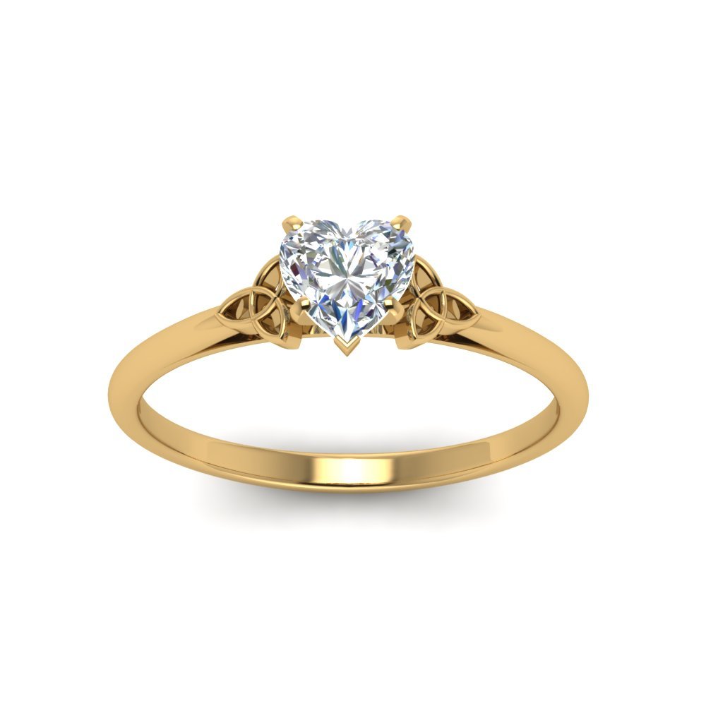 Heart Shaped Celtic Solitaire Engagement Ring