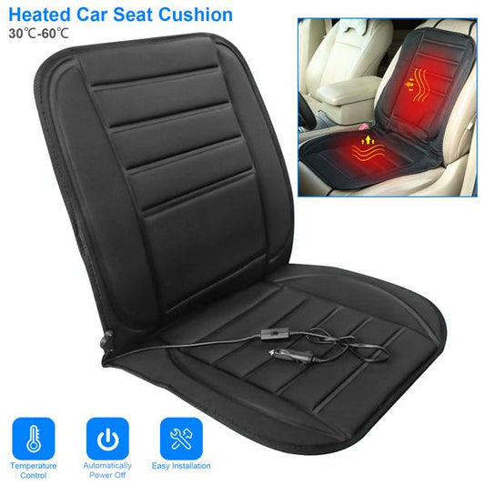 Cojín calefactable para asiento de coche, 12 V, funda calefactora para asiento de coche con controlador de temperatura ajustable para coches, camiones, furgonetas, SUV