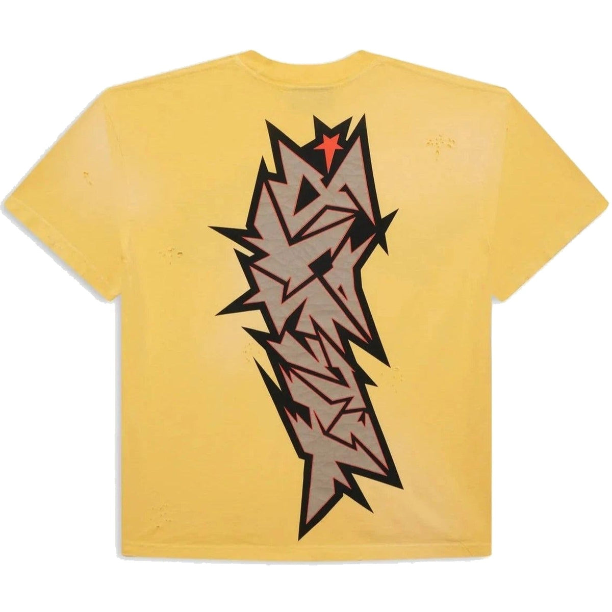 Hellstar Yellow Crack Print T-Shirt
