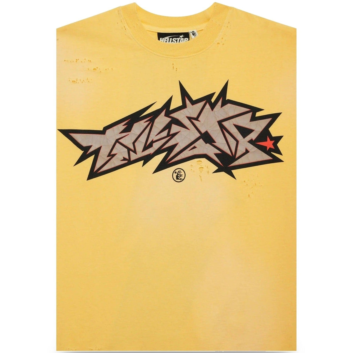 Hellstar Yellow Crack Print T-Shirt