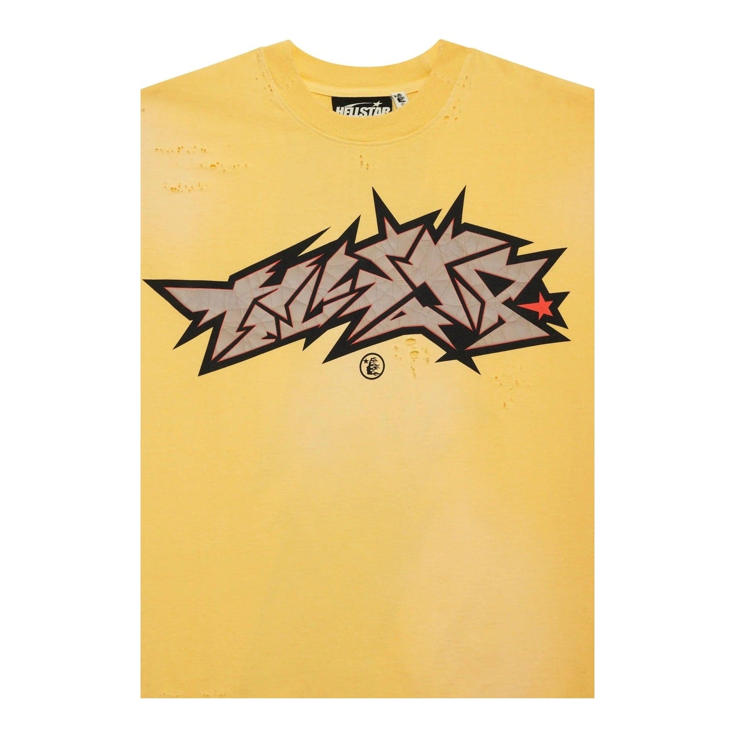 Hellstar Yellow Crack Print T-Shirt