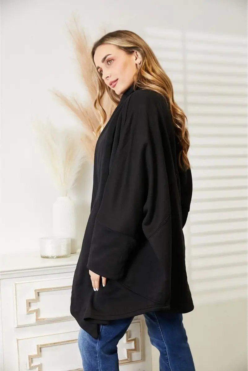 Sweaters Lovesalve WS Open Front Cardigan Women's Everyday Draped Knit Sweater with Scarf