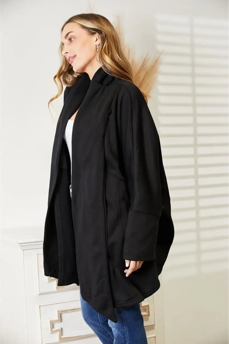 Sweaters Lovesalve WS Open Front Cardigan Women's Everyday Draped Knit Sweater with Scarf