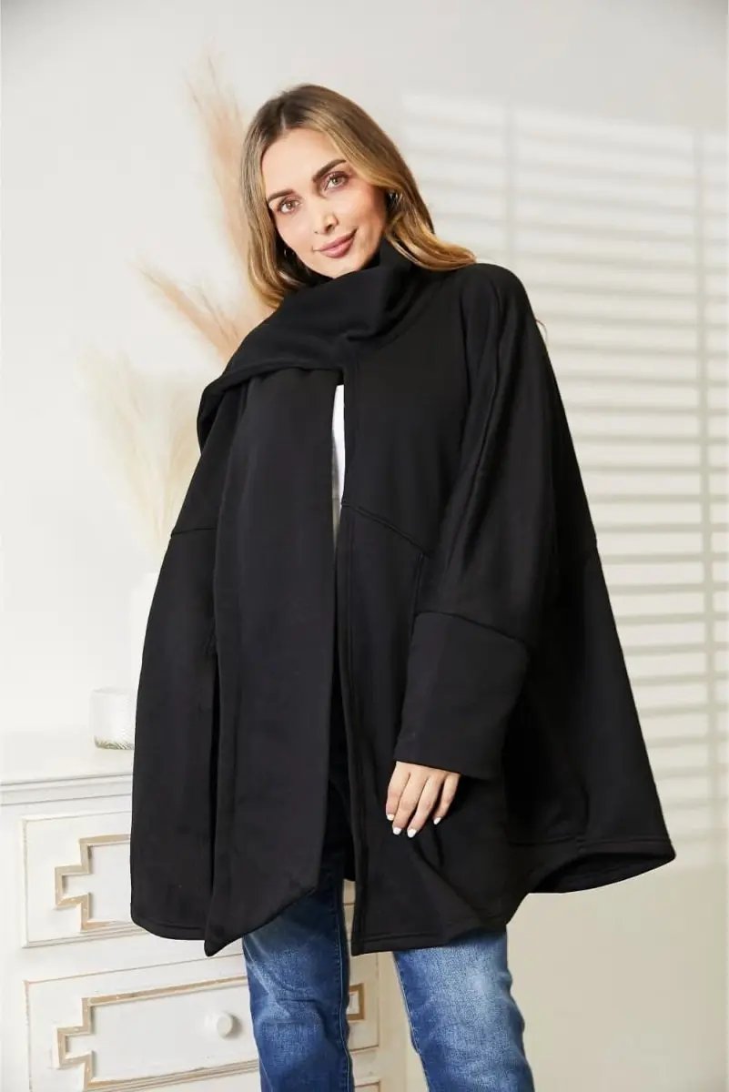Sweaters Lovesalve WS Open Front Cardigan Women's Everyday Draped Knit Sweater with Scarf