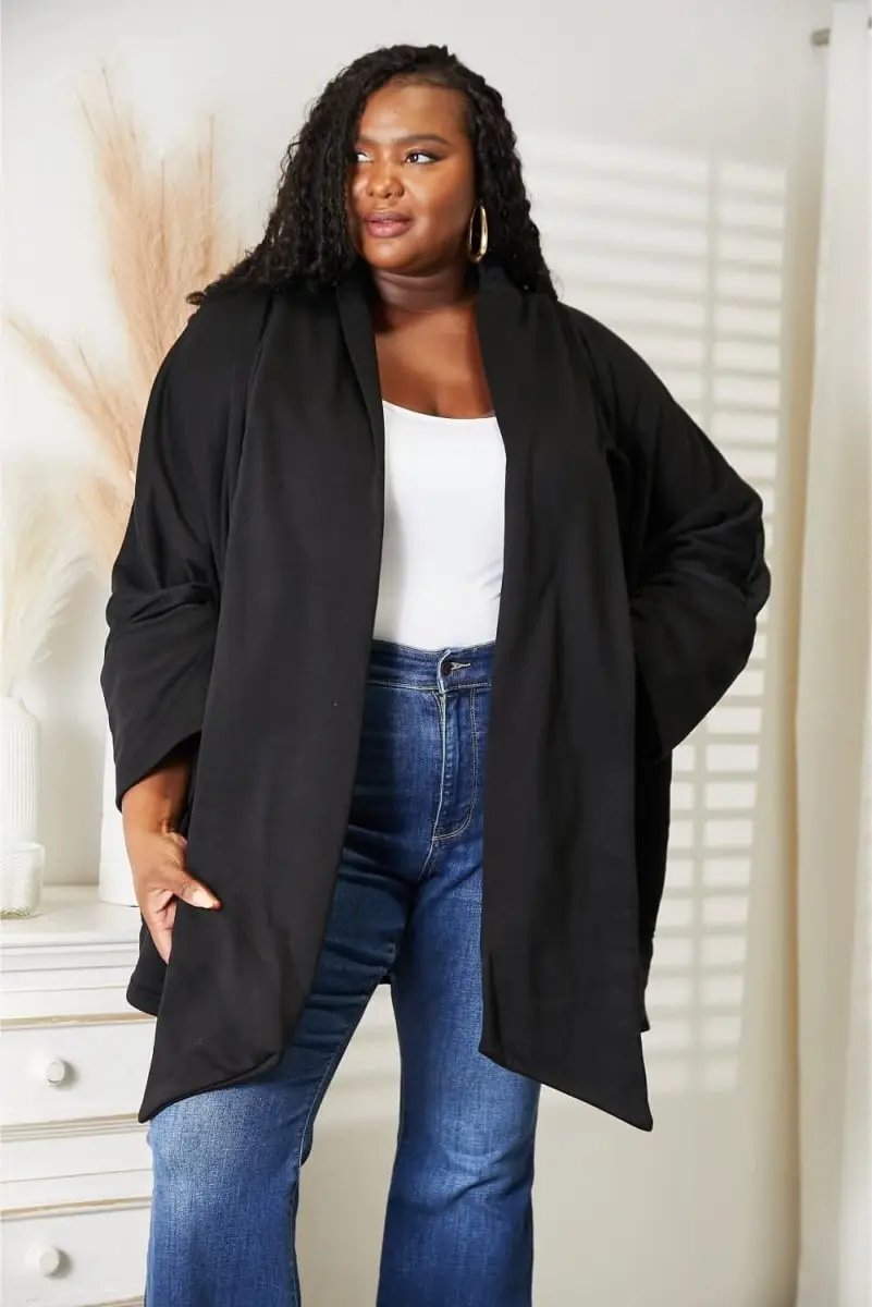 Sweaters Lovesalve WS Open Front Cardigan Women's Everyday Draped Knit Sweater with Scarf