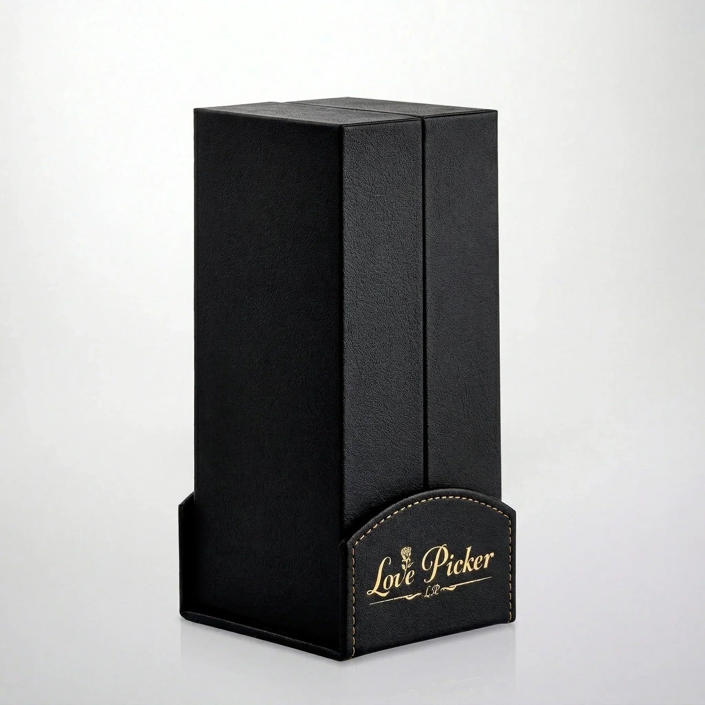 24K Gold Dipped Rose 7" In Onyx Luxury Black vegan Leather Gift Box