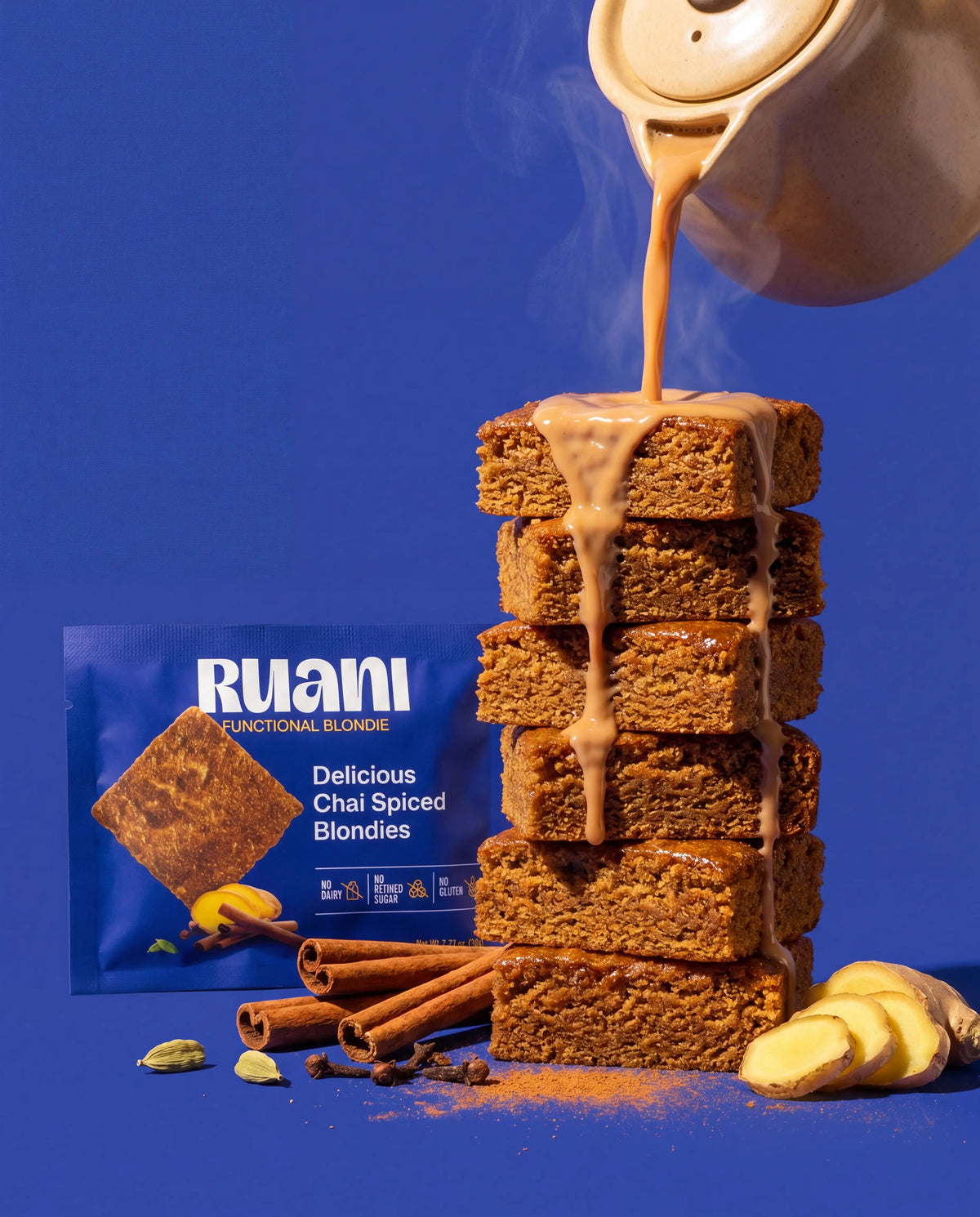 Blondie Especiado con Chai, Delicioso, Paquete de 6
