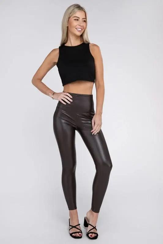 Clothing ZENANA High Rise Faux Leather Leggings - Premium Quality Product | Fast Shipping & Returns