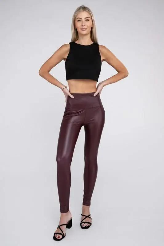 Ropa Leggings de cuero sintético de cintura alta ZENANA - Producto de calidad premium | Envíos y devoluciones rápidas