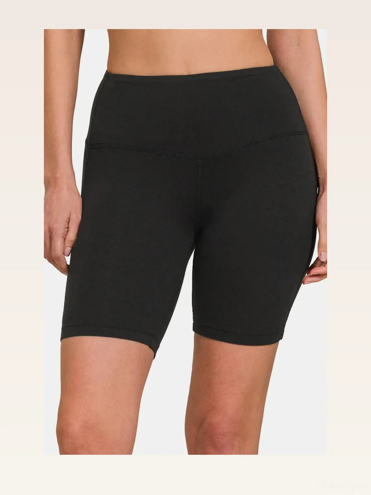 High Waist Active Shorts in Black