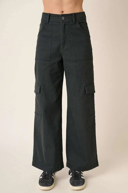 Trendsi High Waist Cargo Pants Women's Streetwear Trousers - Wide Leg & Pockets