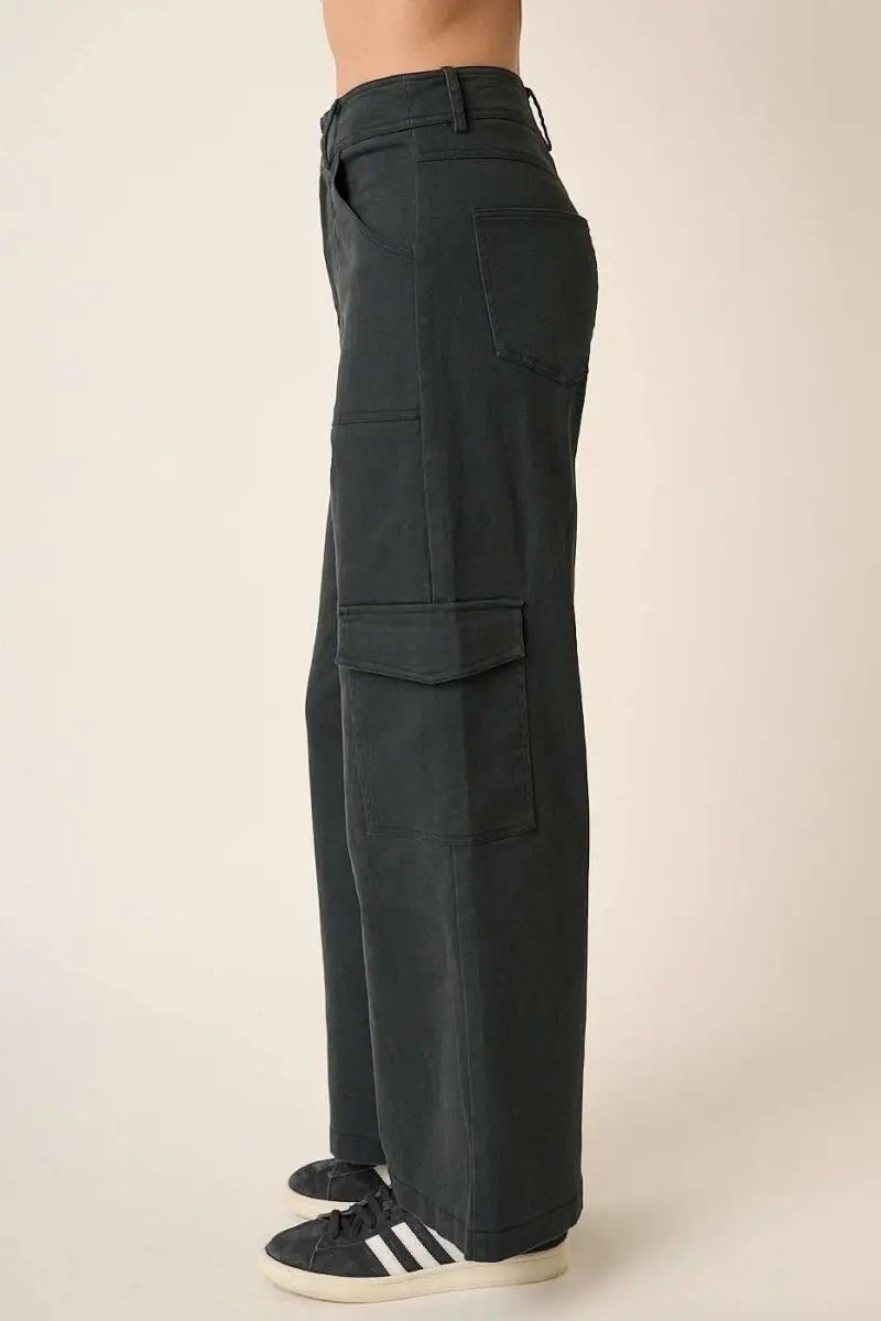 Trendsi High Waist Cargo Pants Women's Streetwear Trousers - Wide Leg & Pockets