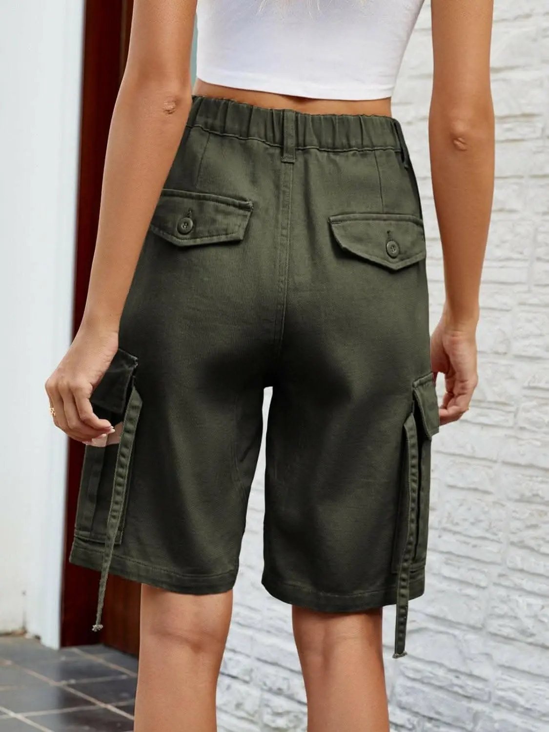 Trendsi Jeans & Denim - Shorts de mezclilla de tiro alto elegantes y de primera calidad