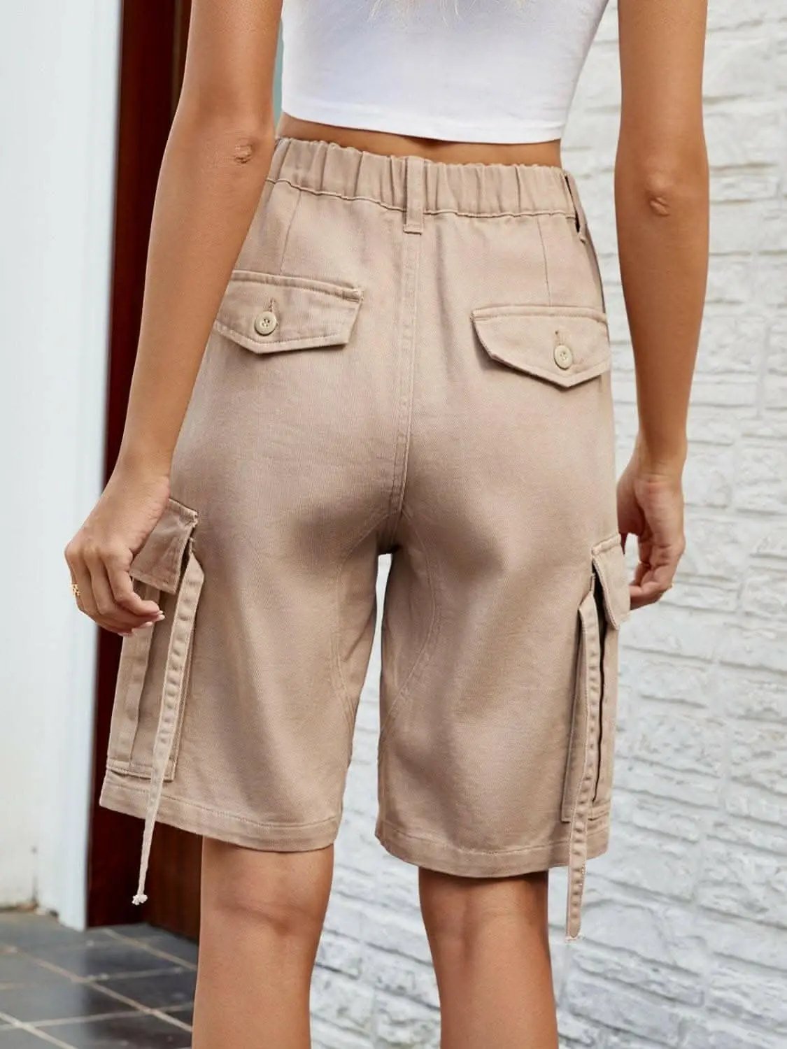 Trendsi Jeans & Denim - Shorts de mezclilla de tiro alto elegantes y de primera calidad
