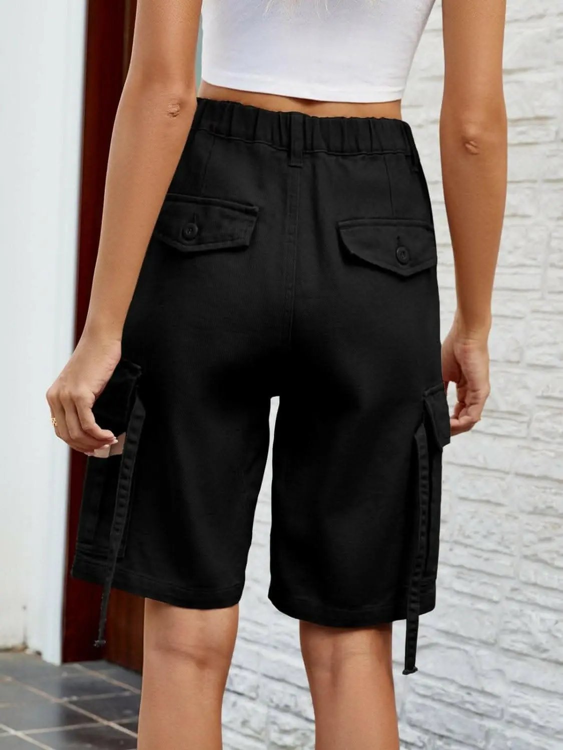 Trendsi Jeans & Denim - Shorts de mezclilla de tiro alto elegantes y de primera calidad