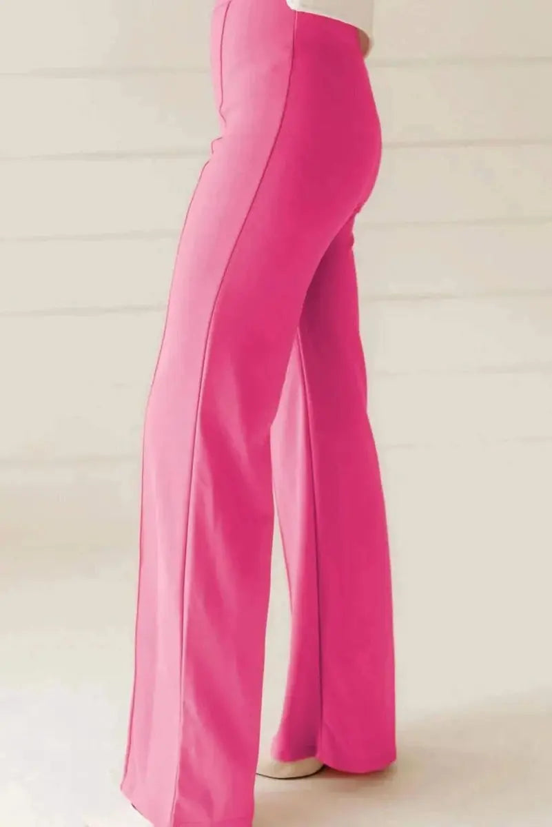 Trendsi High Waist Pants Women's Casual Straight Leg Trousers Comfortable Fit