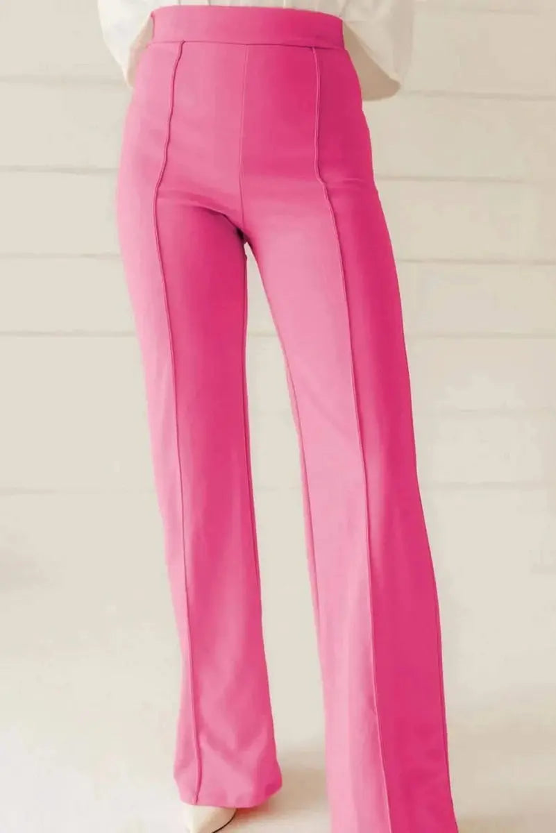 Trendsi High Waist Pants Women's Casual Straight Leg Trousers Comfortable Fit