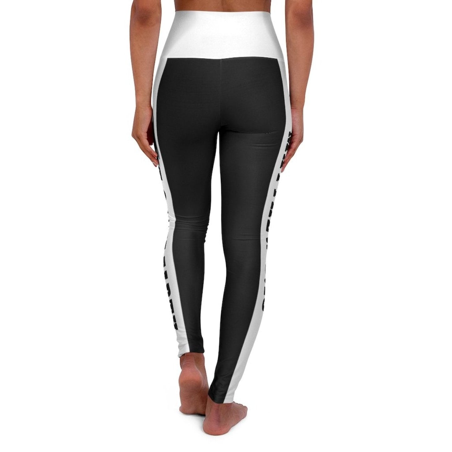 Leggings de yoga de cintura alta para mujer - Negro Blanco Sal de la Tierra