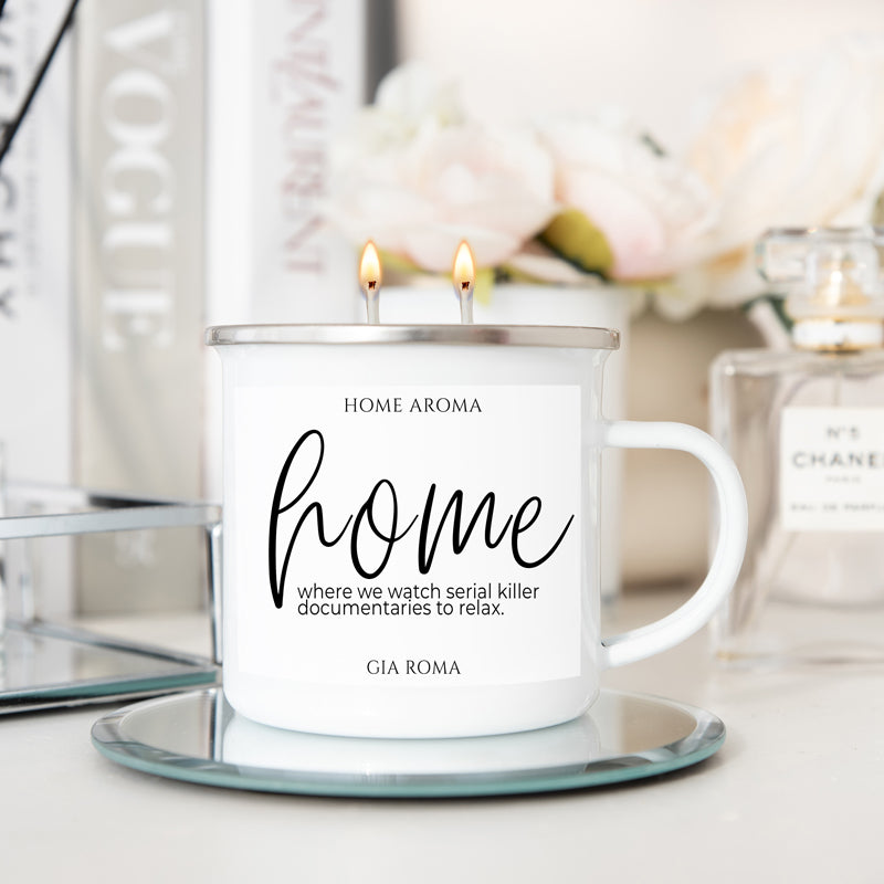 16oz Reusable Metal Candle Mug Scented Candle With Custom Label Color Option