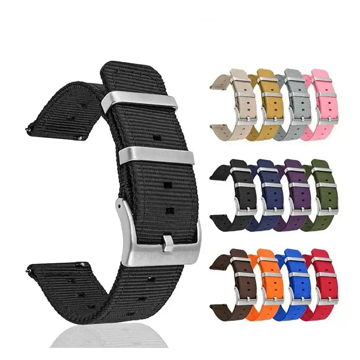 Garmin 18/20/22mm Quick Release Two-Piece Woven Nylon Band with Twin Metal Keepers