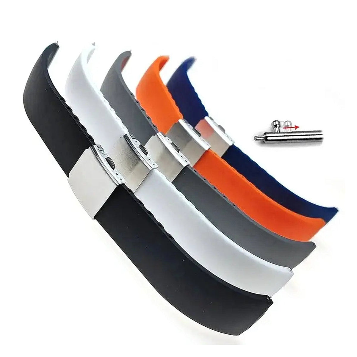 Garmin 18/20/22mm Quick Release Trim-to-Fit Silicone Band with Folding Clasp