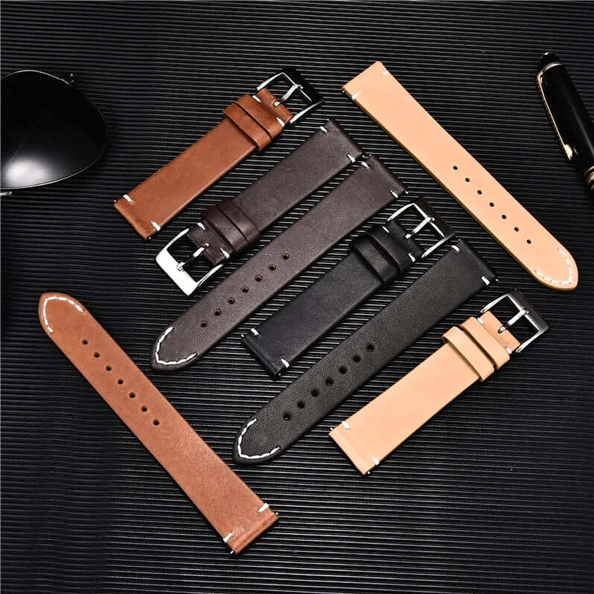 Huawei Watch & Watch GT Minimal Leather Band with Accent Stitches