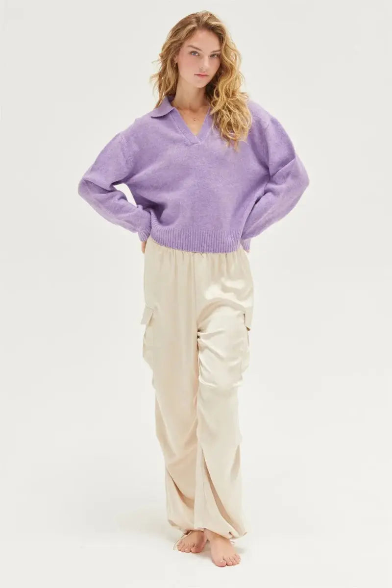 Trendsi Satin Cargo Pants Women's Everyday Drawstring Hem Trendy Pants