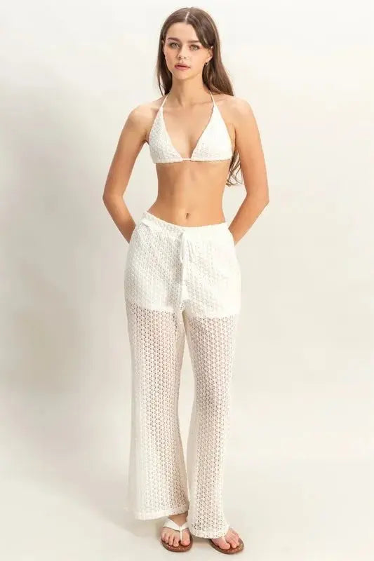 Conjunto de Loungewear de Ganchillo para Mujer - Suave y Cómodo - Dos Piezas para Mujer