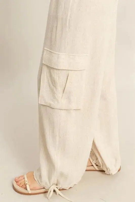 Crop Top Cargo Set - Casual - Two-Piece Outfit