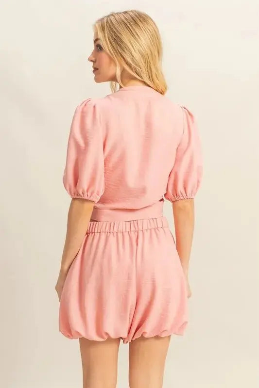 Women's Shorts Set Women's Two Piece Set - Tie Top & Shorts - Casual Style
