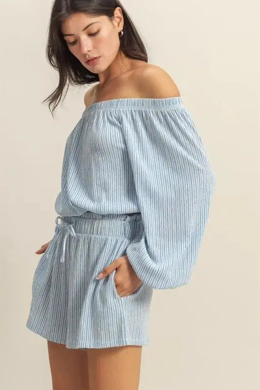 Women's Loungewear Set Loungewear Set - Off Shoulder - Two-Piece Comfort