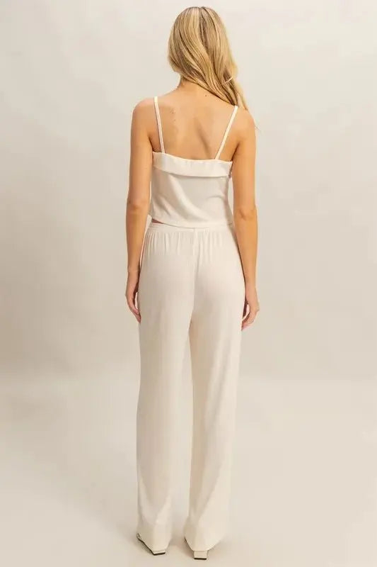 Women's Loungewear Set Loungewear Set - Rib Knit - Cami Top & Pants Two Piece