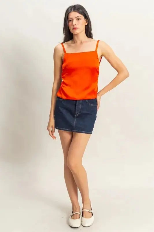 Pants Trendsi Satin Cami Top Women's Elegant Back Tie Detail USA Ship