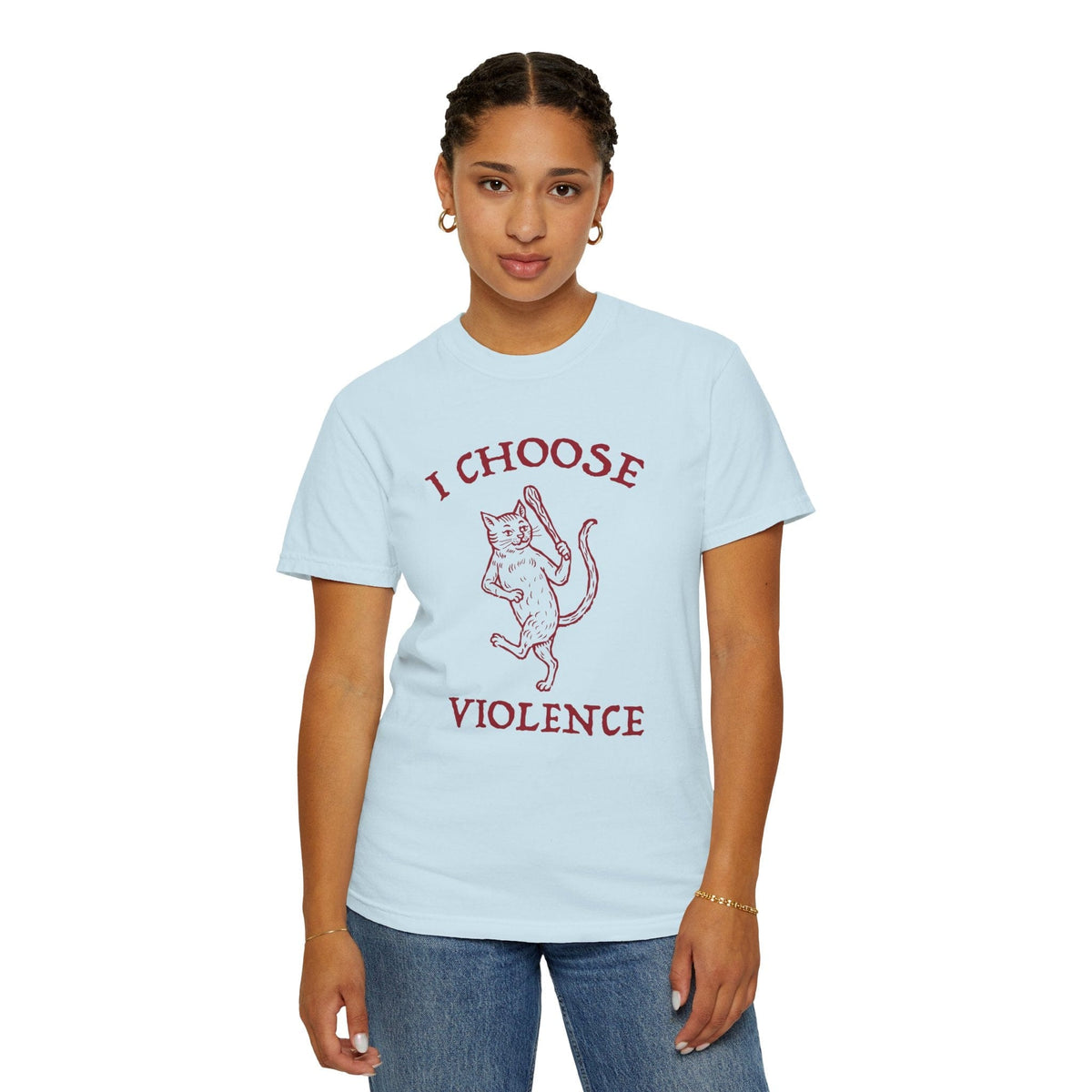 I Choose Violence Cat T-Shirt - Comfort Colors