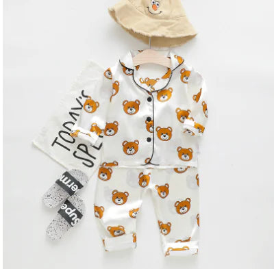 IENENS Girls' Long-Sleeved Pajama Set (Ages 1-4) - # BAAA81810022