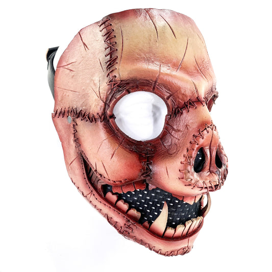 Cerdo Malvado - Máscara de Cuero Genuino - Cerdo de Terror Recién Sacrificado - Cubierta Facial Completa Hecha a Mano para Halloween o Disfraz de Espectáculo