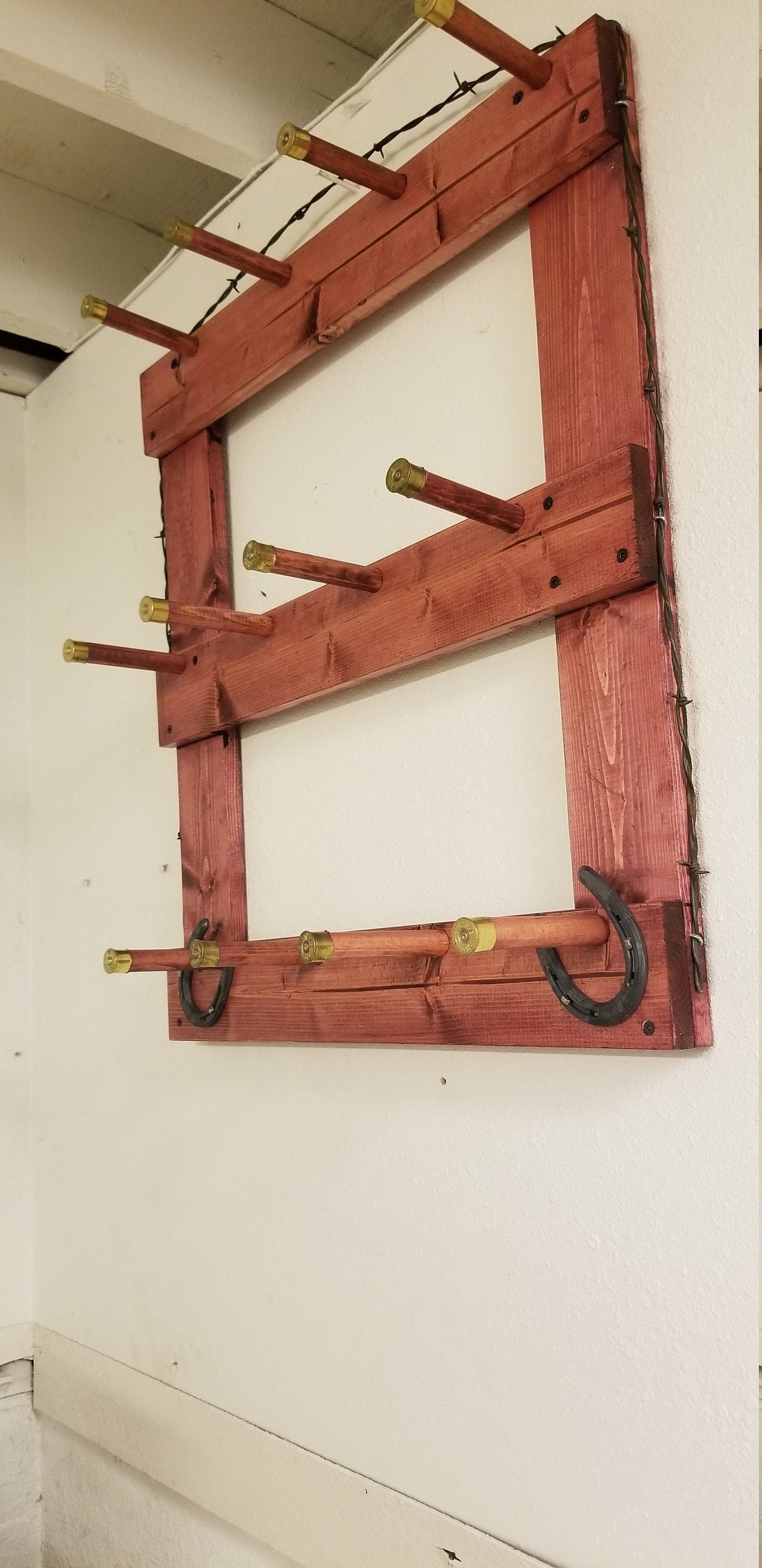 12B - Ball Cap Hat Rack - 12 Baller Functional Western Decor Cowboy