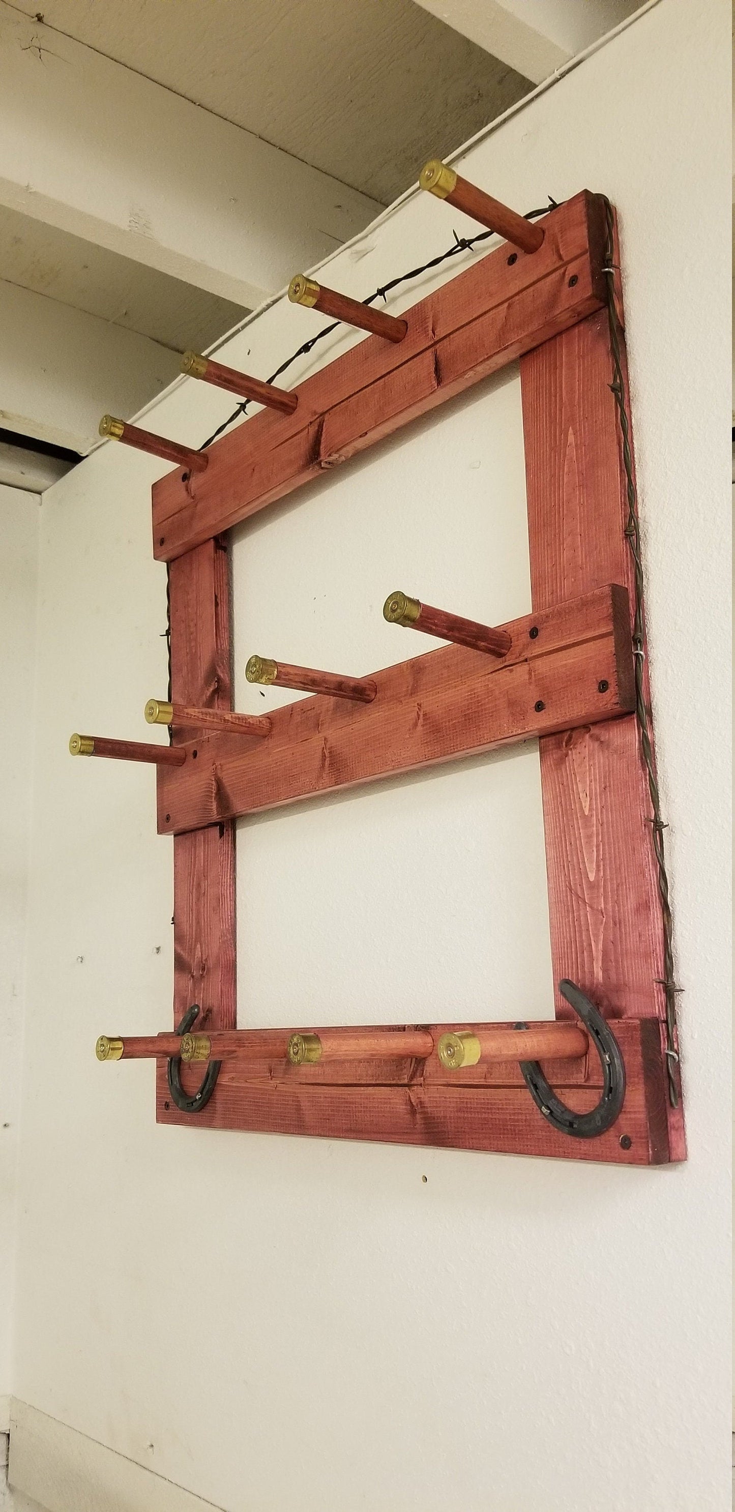 12B - Ball Cap Hat Rack - 12 Baller Functional Western Decor Cowboy