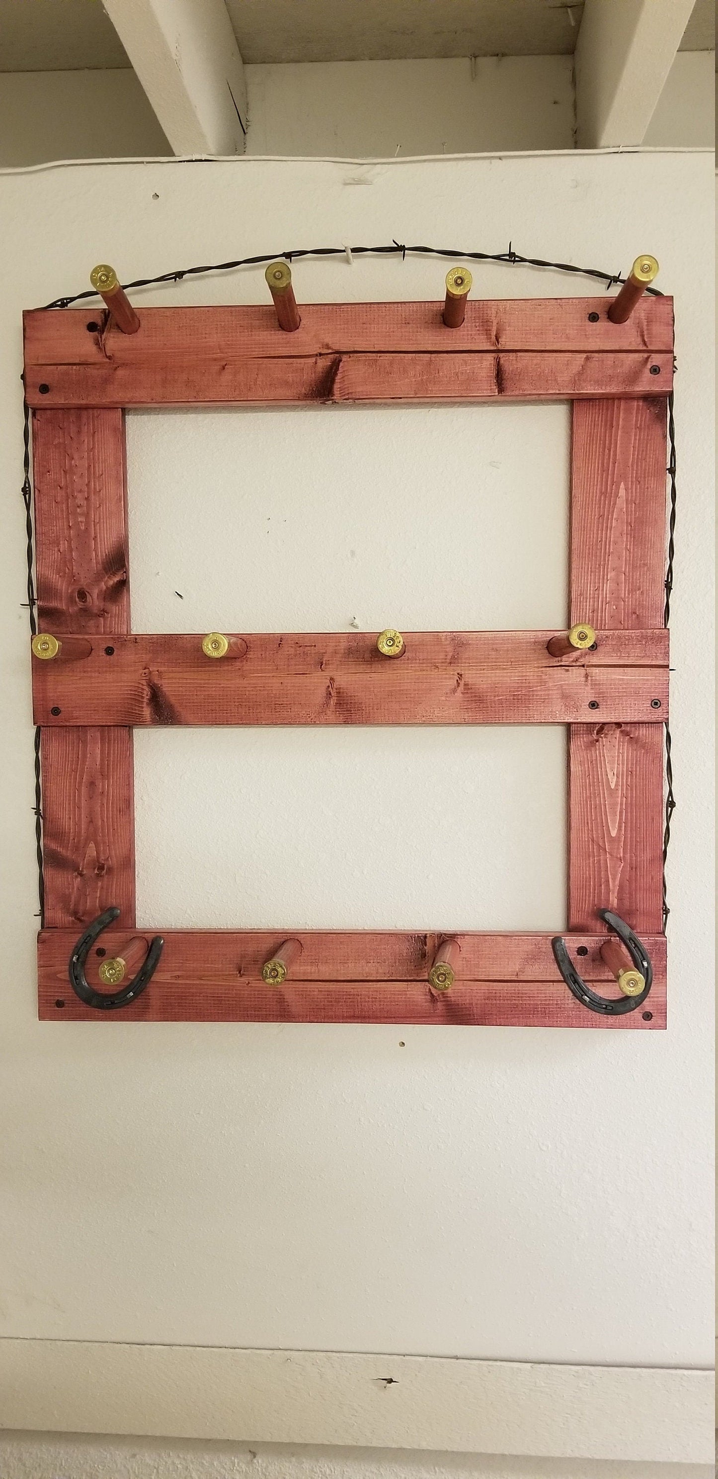 12B - Ball Cap Hat Rack - 12 Baller Functional Western Decor Cowboy