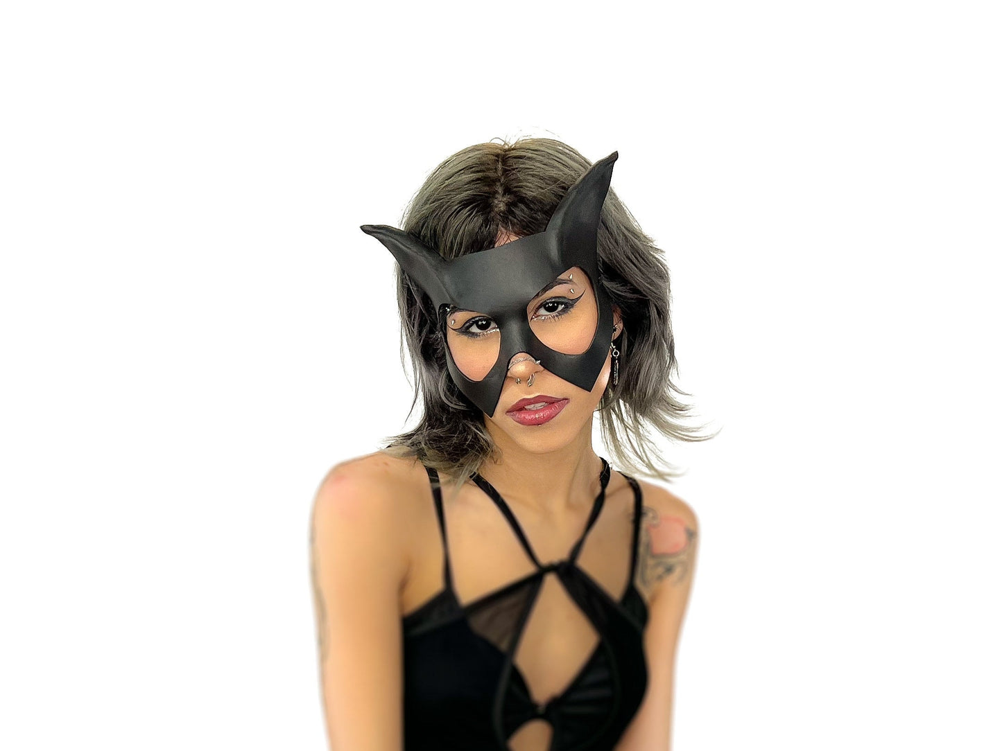 Handmade Genuine Leather Cat Mask