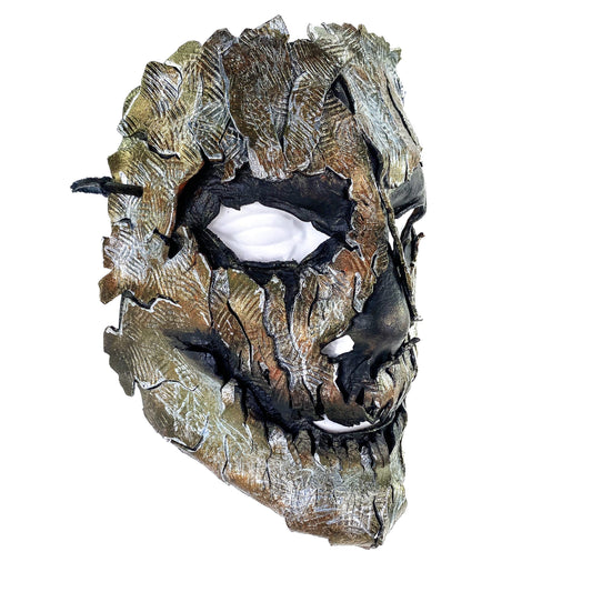 Máscara de Cuero Genuino - Pintura de Metal Roto - Cubre Cara Completa Hecho a Mano para Halloween, Espectáculos o Disfraces de Cosplay