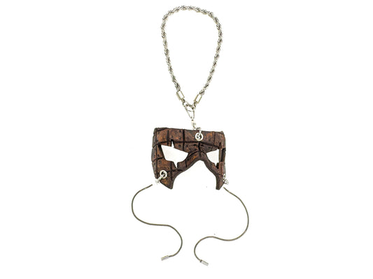 Mini máscara de cuero a cuadros – Encanto artesanal para espejos retrovisores, bolsos, cordones, recuerdos de fiesta y más