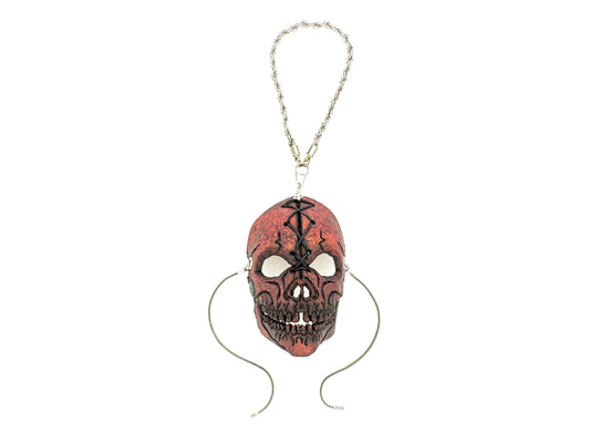 Mini máscara de calavera de cuero - Amuleto artesanal para espejos retrovisores, bolsos, cordones, recuerdos de fiesta y más